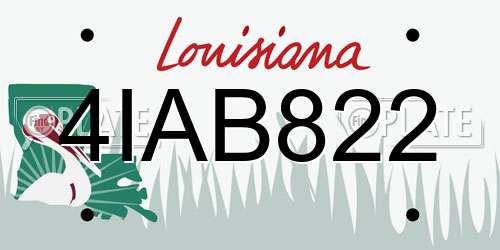 4IAB822 Louisiana License Plate