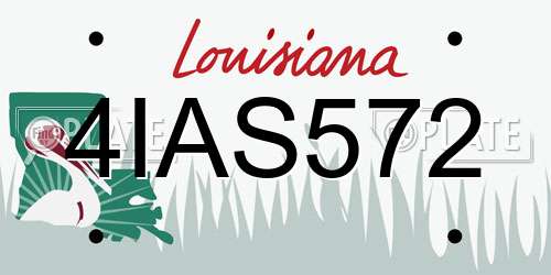 4IAS572 Louisiana License Plate