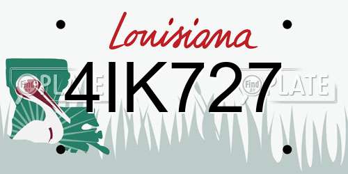 4IK727 Louisiana License Plate