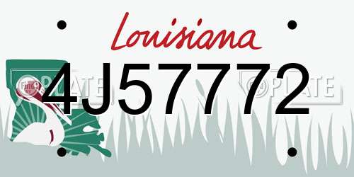4J57772 Louisiana License Plate