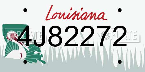 4J82272 Louisiana License Plate