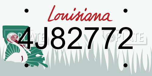 4J82772 Louisiana License Plate
