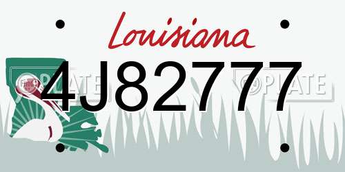 4J82777 Louisiana License Plate