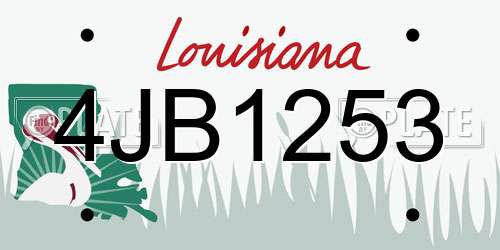 4JB1253 Louisiana License Plate