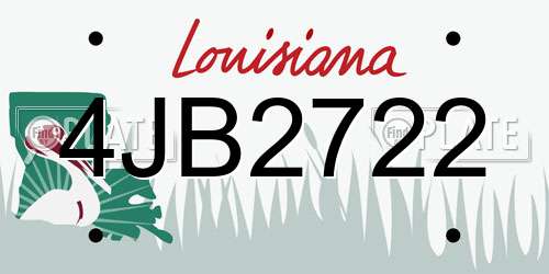 4JB2722 Louisiana License Plate