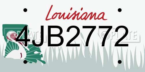4JB2772 Louisiana License Plate