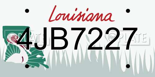 4JB7227 Louisiana License Plate