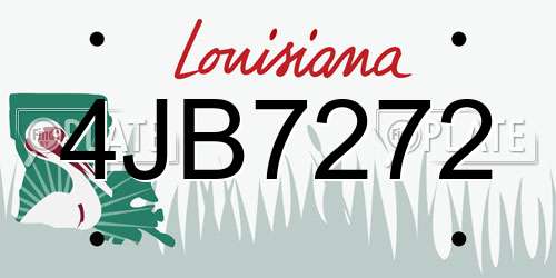 4JB7272 Louisiana License Plate