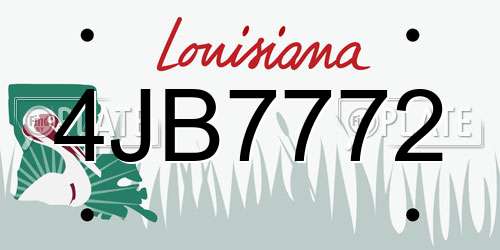 4JB7772 Louisiana License Plate