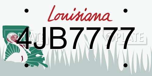 4JB7777 Louisiana License Plate