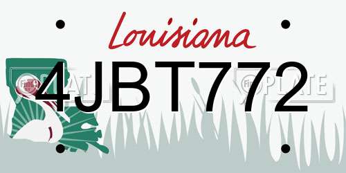 4JBT772 Louisiana License Plate