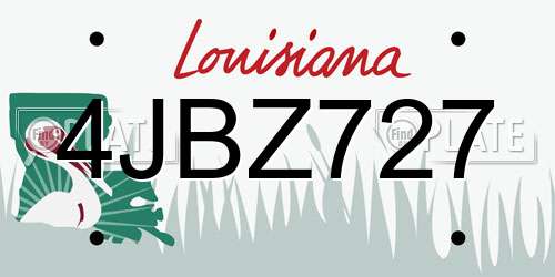 4JBZ727 Louisiana License Plate