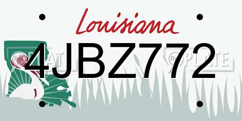 4JBZ772 Louisiana License Plate