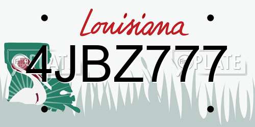 4JBZ777 Louisiana License Plate