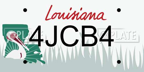 4JCB4 Louisiana License Plate