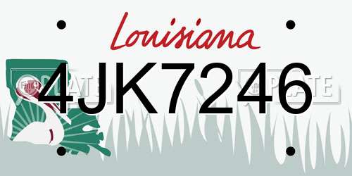 4JK7246 Louisiana License Plate