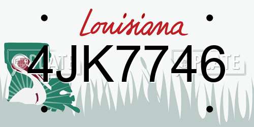 4JK7746 Louisiana License Plate