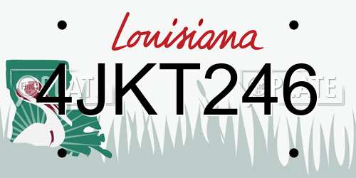 4JKT246 Louisiana License Plate