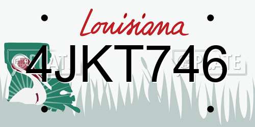 4JKT746 Louisiana License Plate