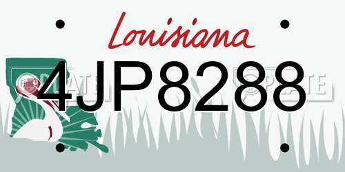 4JP8288 Louisiana License Plate