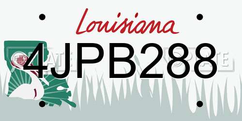 4JPB288 Louisiana License Plate