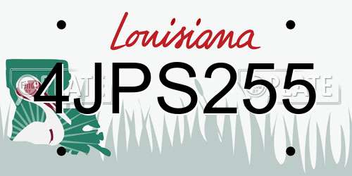 4JPS255 Louisiana License Plate