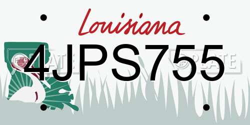 4JPS755 Louisiana License Plate
