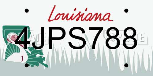 4JPS788 Louisiana License Plate