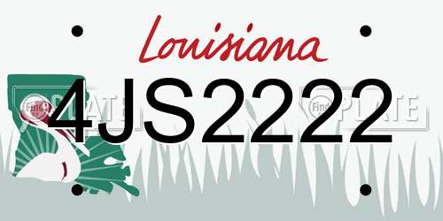4JS2222 Louisiana License Plate