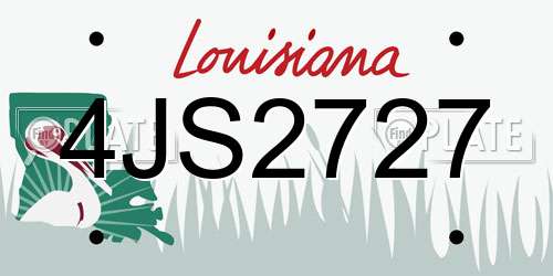 4JS2727 Louisiana License Plate