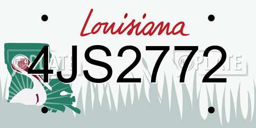 4JS2772 Louisiana License Plate