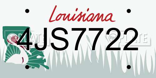 4JS7722 Louisiana License Plate