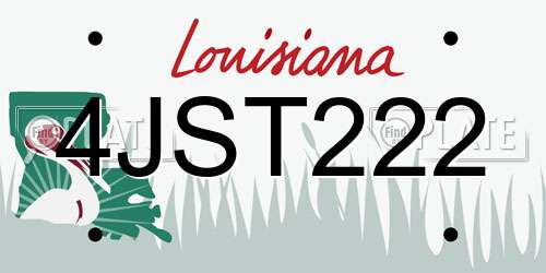 4JST222 Louisiana License Plate