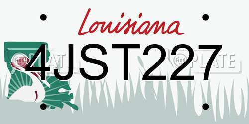 4JST227 Louisiana License Plate