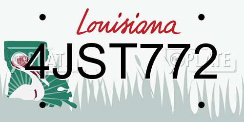 4JST772 Louisiana License Plate