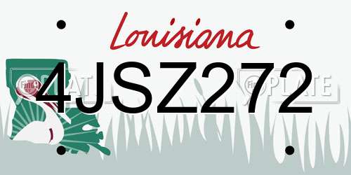 4JSZ272 Louisiana License Plate