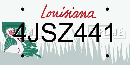 4JSZ441 Louisiana License Plate