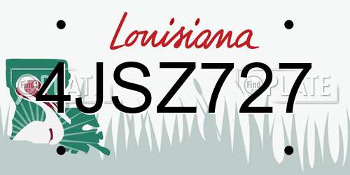 4JSZ727 Louisiana License Plate