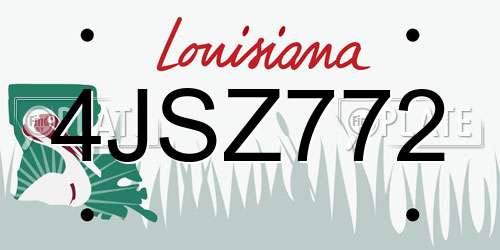 4JSZ772 Louisiana License Plate