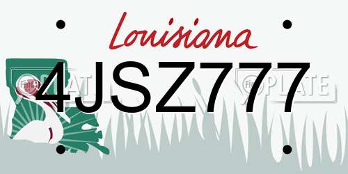 4JSZ777 Louisiana License Plate