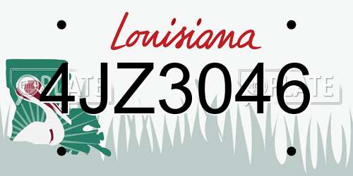 4JZ3046 Louisiana License Plate
