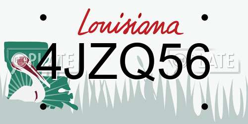 4JZQ56 Louisiana License Plate