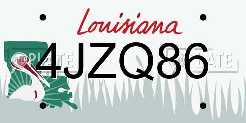 4JZQ86 Louisiana License Plate