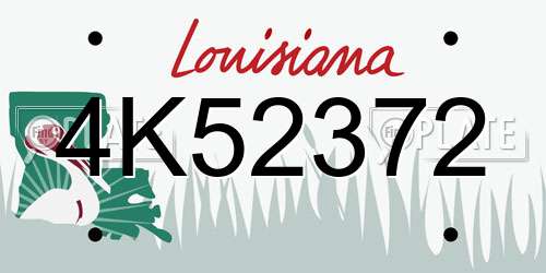 4K52372 Louisiana License Plate