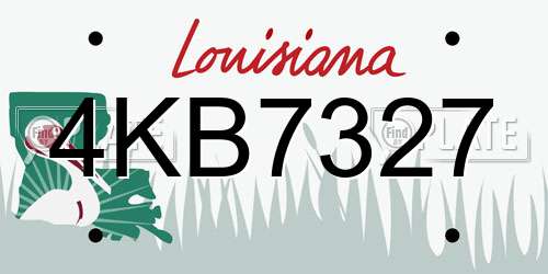 4KB7327 Louisiana License Plate