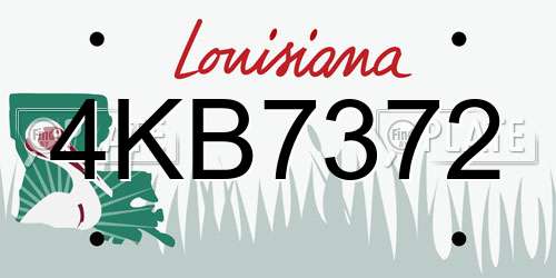 4KB7372 Louisiana License Plate