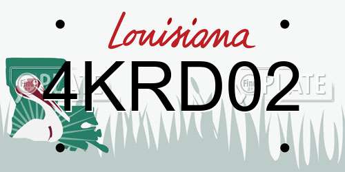 4KRD02 Louisiana License Plate