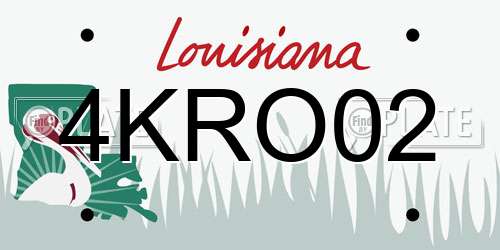 4KRO02 Louisiana License Plate