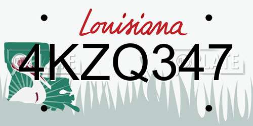 4KZQ347 Louisiana License Plate