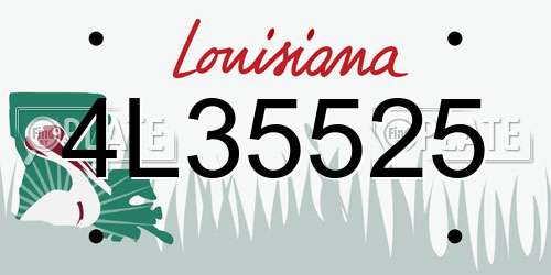 4L35525 Louisiana License Plate